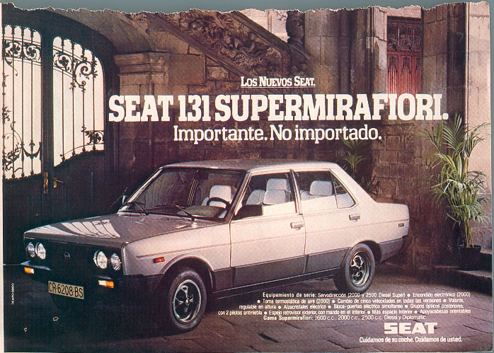 allego foto della sorella spagnola della fiat 131 supermirafiori